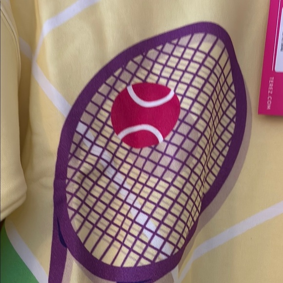 NWT Terez Yellow Tennis Graphic Sweatshirt Oversized Small - Picture 2 of 4